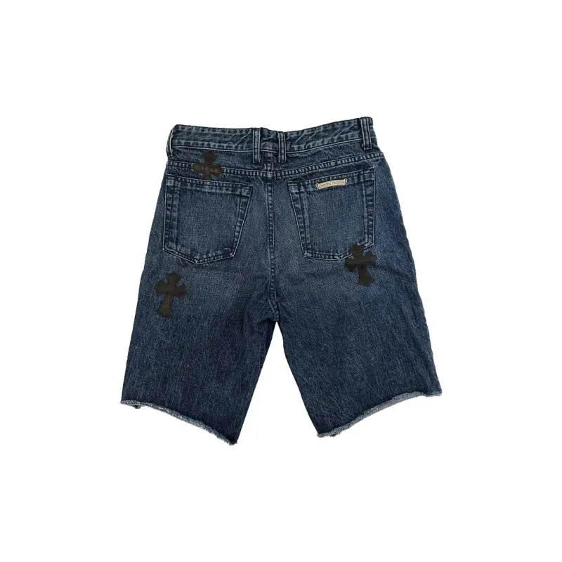 Chrome Hearts Denim Shorts Unisex Blue-1