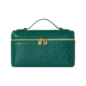 Loro Piana ExtraPocket Ostrich Leather Box Bag Handbag Shoulder Bag Crossbody Bag Regular Women's Green