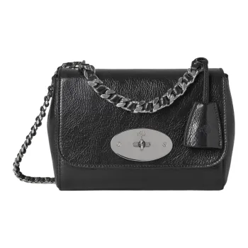 Mulberry Lily Cow Leather Handbag Shoulder Bag Regular Women's Black