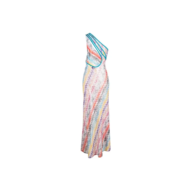 MISSONI Zigzag One-shoulder Beach Dress-1