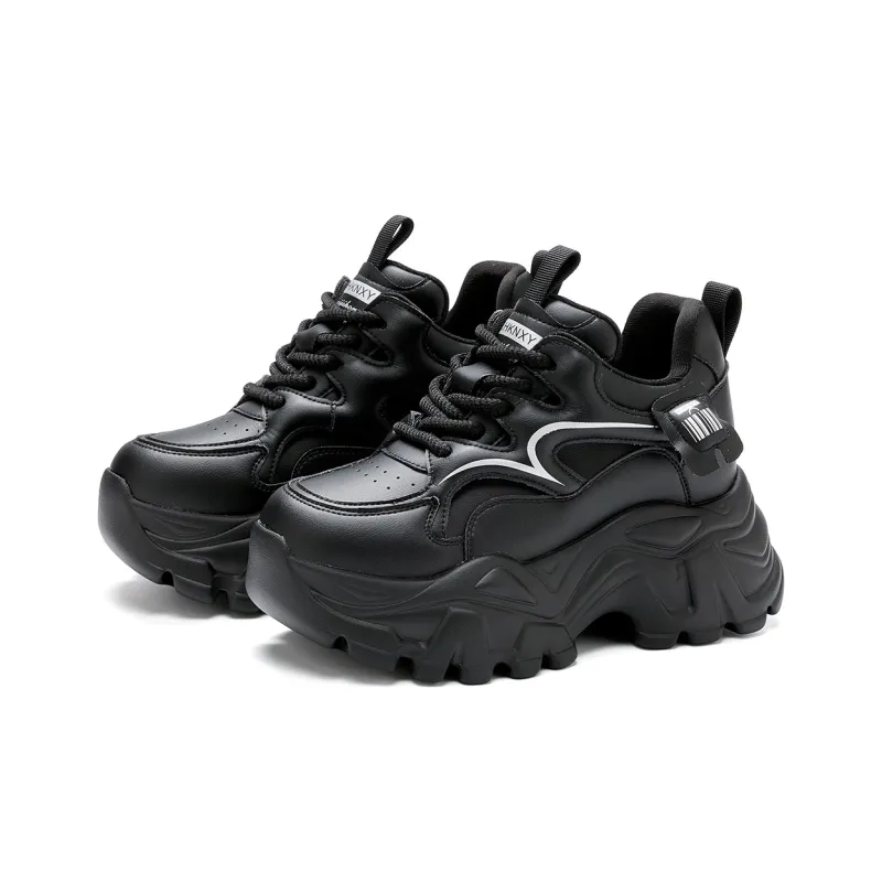 BAIJIHONG Slip Resistant, Abrasion Resistant, Lightweight, Height Increasing Low Top Chunky Sneakers 8cm Women's-17