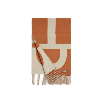 HERMES Knit Scarves Unisex Orange