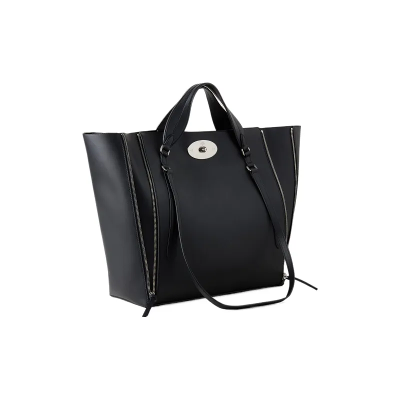 Mulberry Bayswater Calfskin Tote Bag Shopping Bag Shoulder Bag Crossbody Bag Handbag Extra Large Women's Black-1