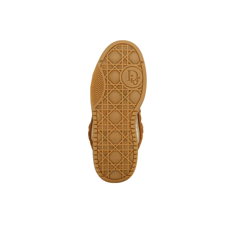 DIOR B9S Skater Erl Brown Suede With Brown And Beige DIOR Oblique Jacquard-4