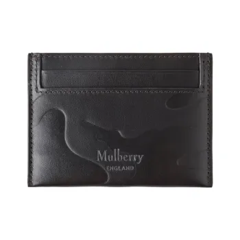 Mulberry Cow Leather Card Holder Men's Black