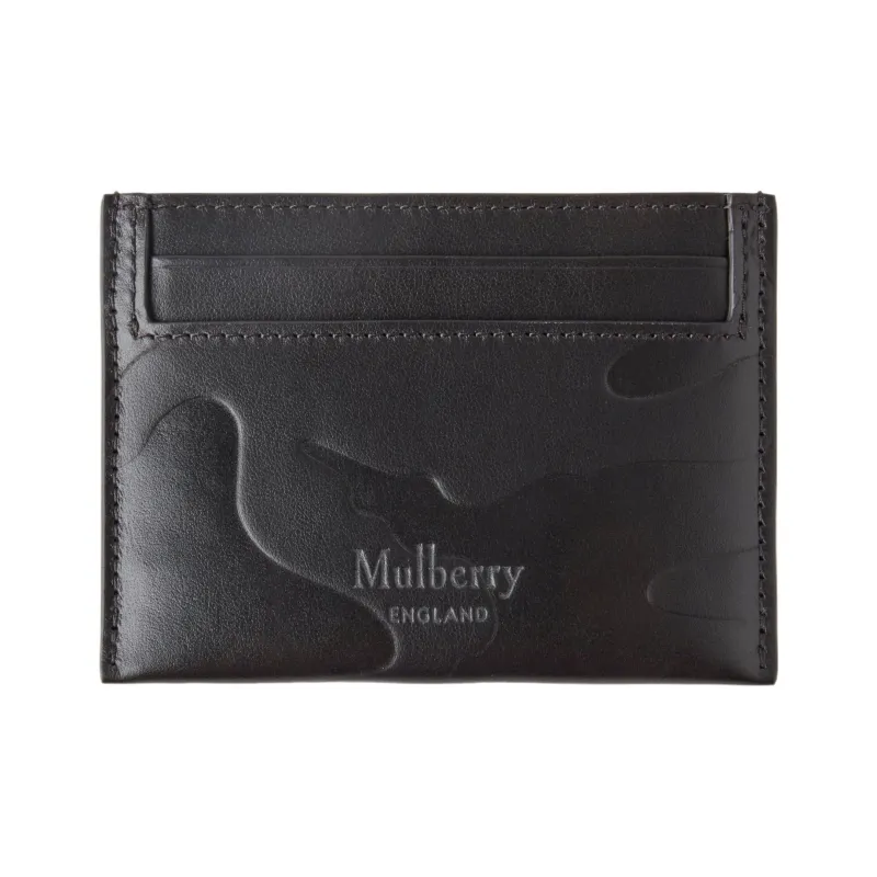 Mulberry Cow Leather Card Holder Men's Black-0