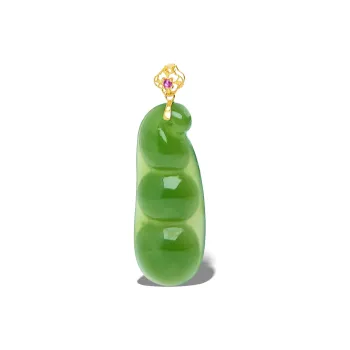 Linguanying 18K Gold Hetian Jade Pendants Women's Jasper