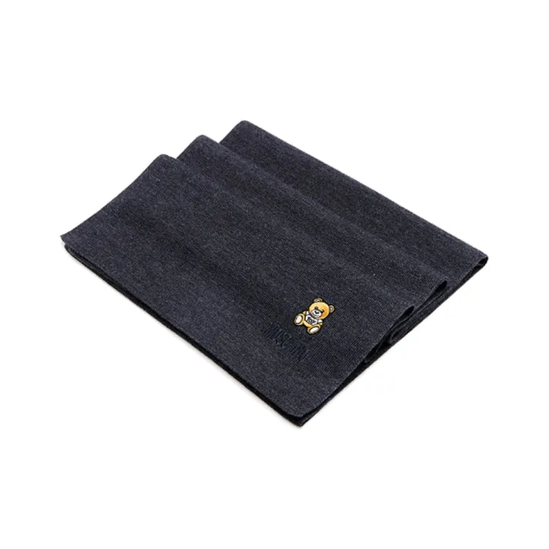 MOSCHINO Knit Scarves Unisex Dark Gray-2