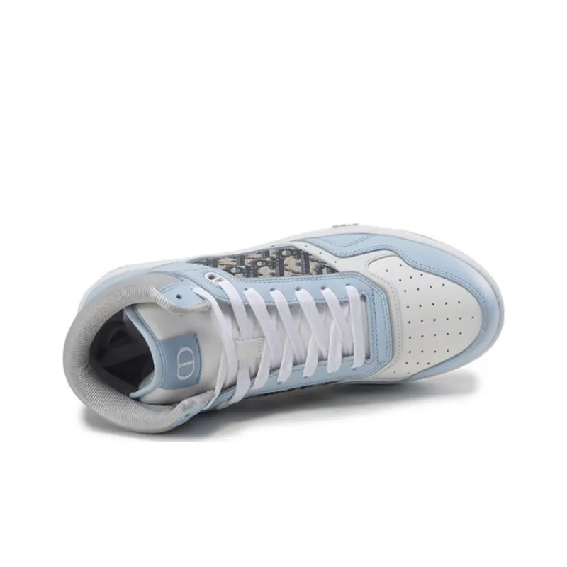 DIOR B27 High Top Stylish Skateboarding Shoes Men's Light Blue-4