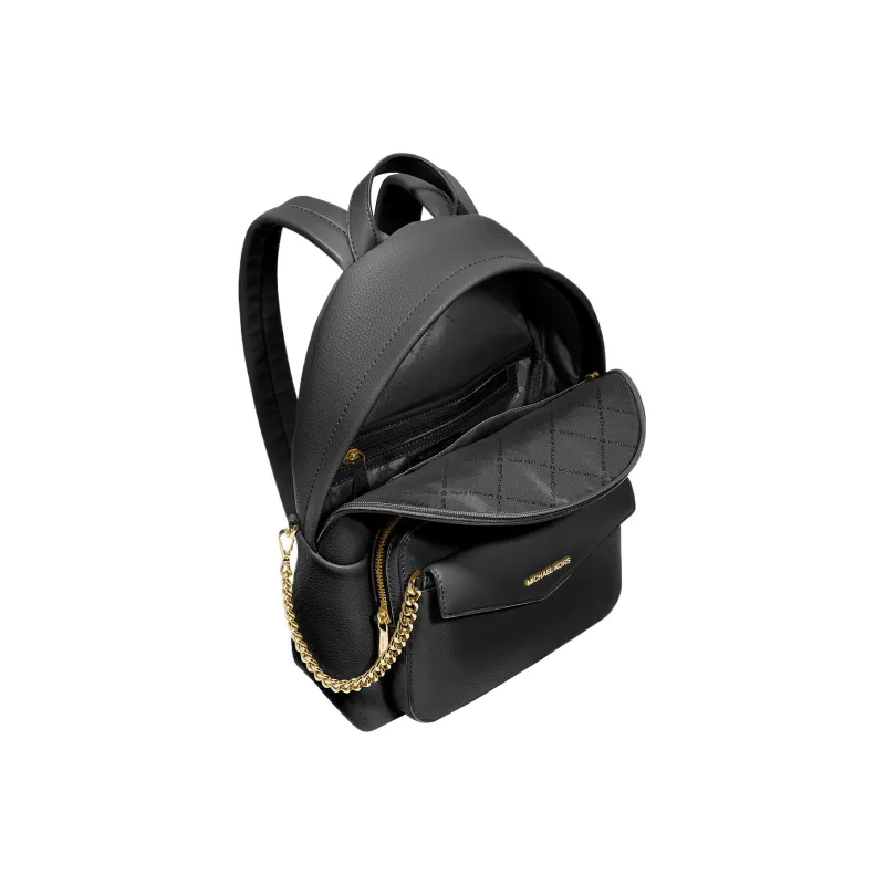MICHAEL KORS Maisie Canvas With Leather Backpack Medium Size Women's Black-3