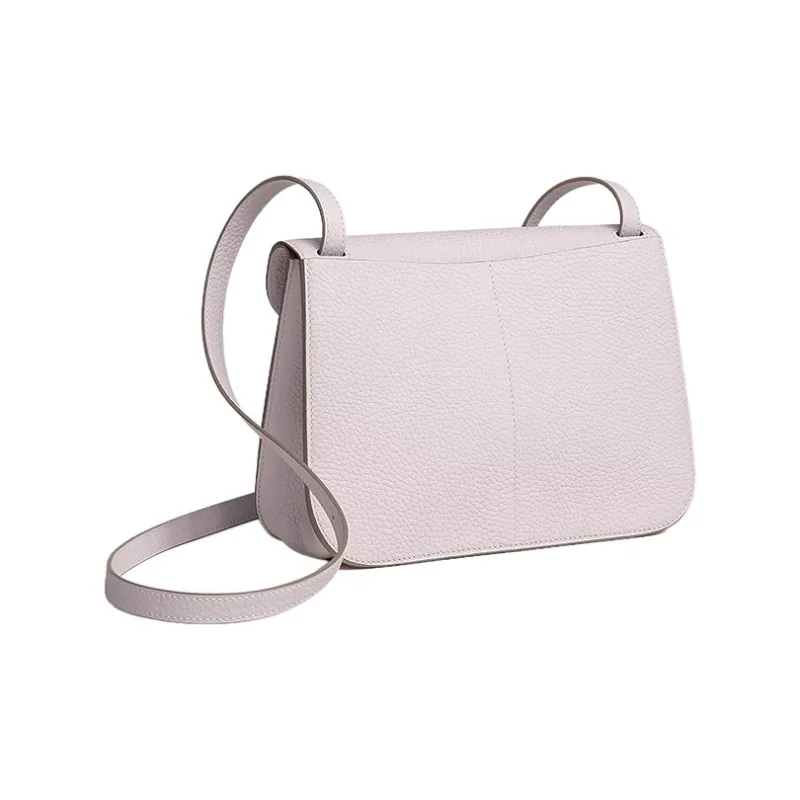 HERMES Halzan Clemence Bullock Leather Handbag Shoulder Bag Crossbody Bag Regular Women's Pink Brown-2