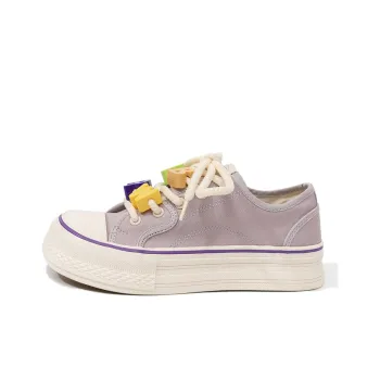 Feiyue Anti Slip Wear Resistant Low Top Platform Canvas Shoes Women's Light Purple