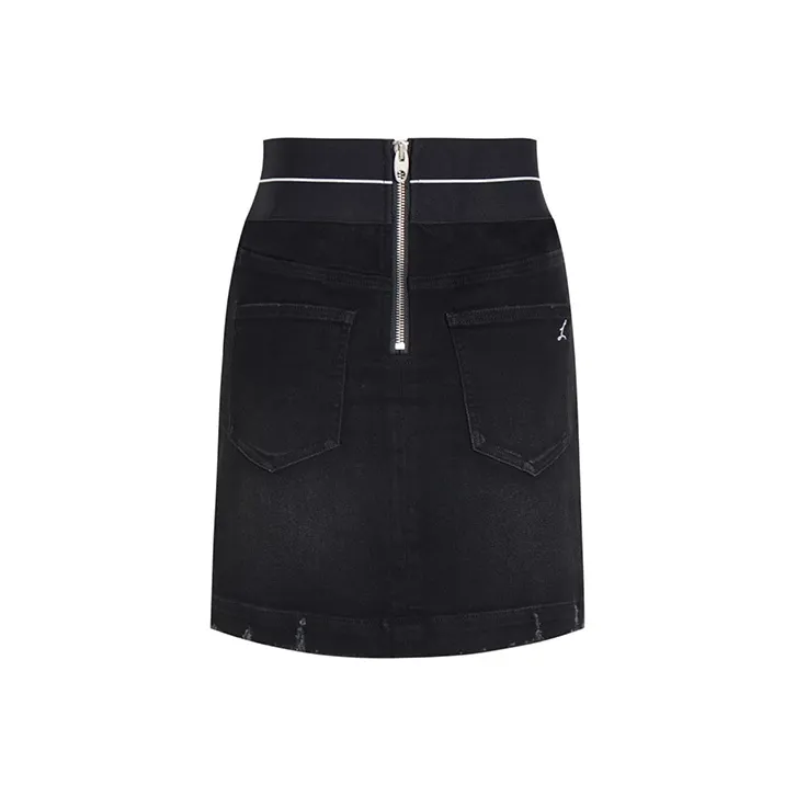LIUREGALI Denim Short Skirts Women's Black-1