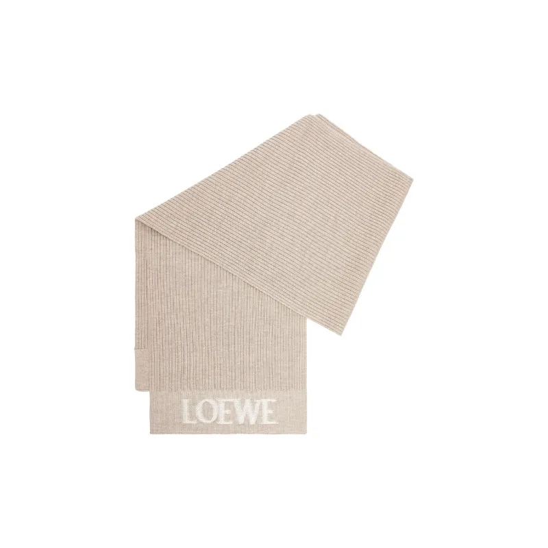 LOEWE Knit Scarves Women's Beige-0