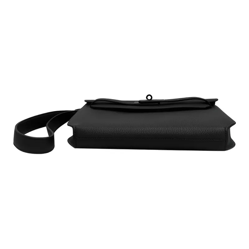 Sac bandoulière Hermes Evelyne en cuir taurillon clémence noir
