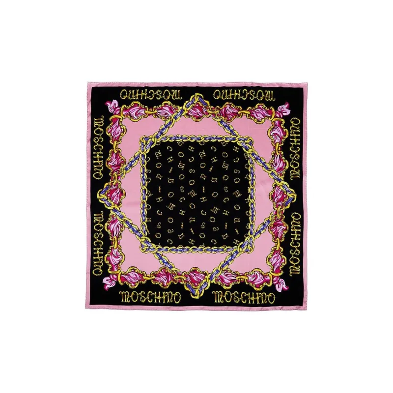 MOSCHINO Silk Scarves Women's Black-3