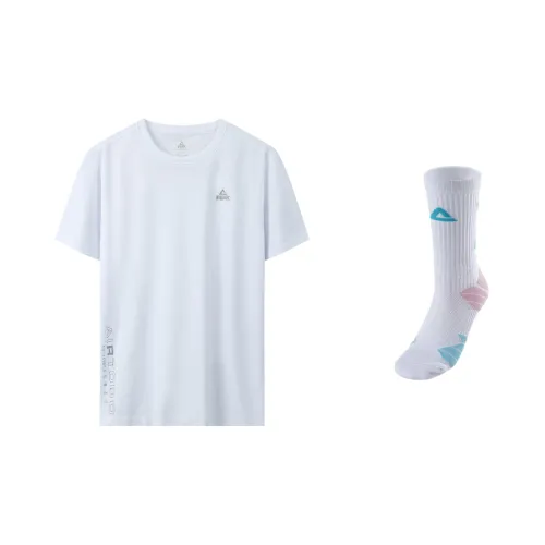 PEAK Comprehensive Sports Series T-Shirts Men White Includes Socks