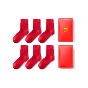 HLA SS23 Mid Calf Socks Men's 3 Pack Red