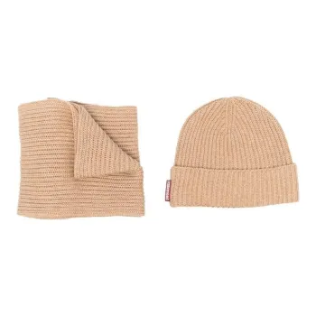 DSQUARED 2 Knitted Beanie Hat And Scarf Set