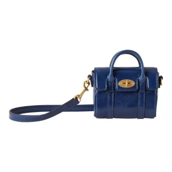 Mulberry Bayswater Smooth Shiny Leather Shoulder Bag Crossbody Bag Handbag Extra Mini Women's Gemstone Blue