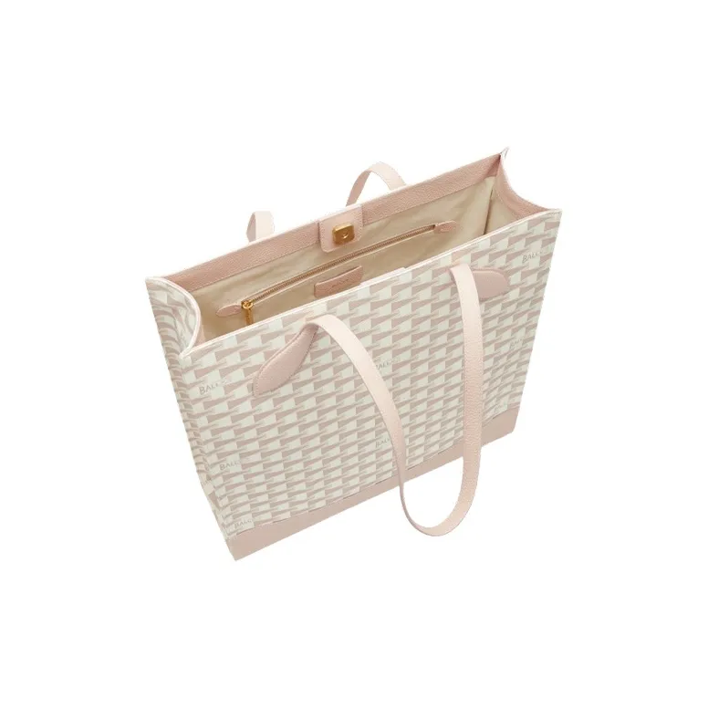 BALLY Cow Leather Tote Bag, Shopping Bag, Shoulder Bag, Handbag Tubas Women's Pink-3