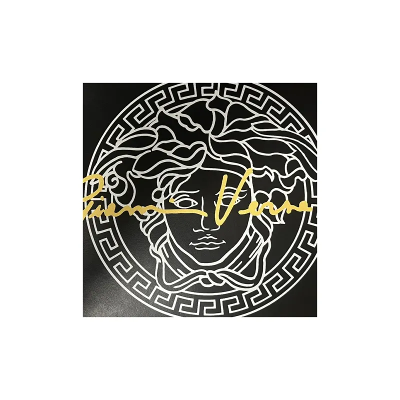 VERSACE Cow Leather Clutch Regular Men's Black-4