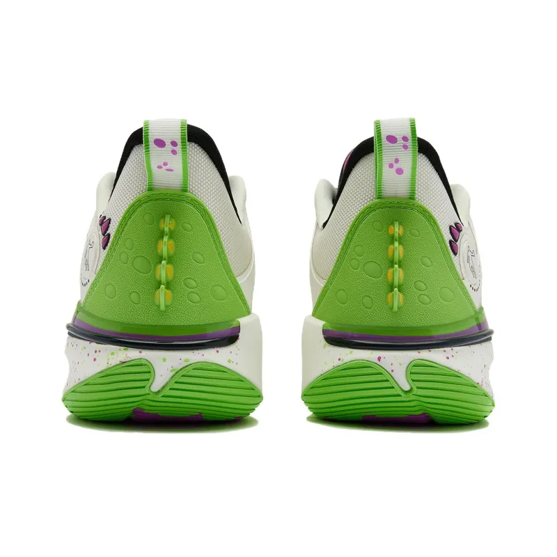 QIAODAN FE1.0 Dinosaur Carrying Wolf Color Scheme Durable Breathable Low Top Basketball Shoes Men's Green White-4