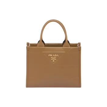 PRADA Symbole Leather Shoulder Bag Crossbody Bag Handbag Mini Women's Caramel