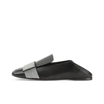 SERGIO ROSSI Crystal-embellished Leather Ballerina Shoes