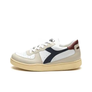 Diadora Heritage Wear-Resistant Low-Top Skateboard Shoes Men's Gray White Blue