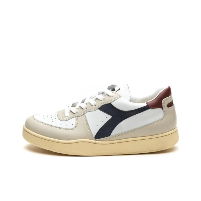Diadora Heritage Wear-Resistant Low-Top Skateboard Shoes Men's Gray White Blue-0