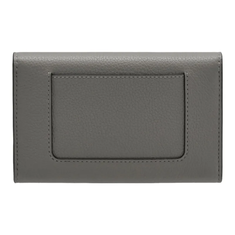 Mulberry Darley Classic Grain Cow Leather Wallet Medium Size Women's Charcoal Gray-1