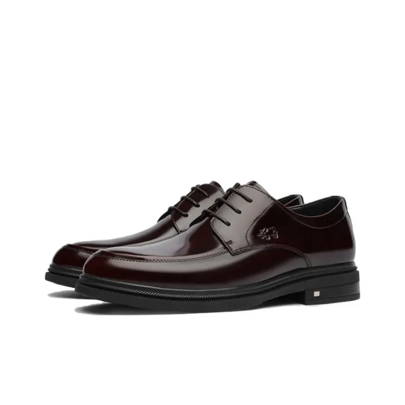VOLO Dress Shoes Men Low Top Black/Burgundy-4