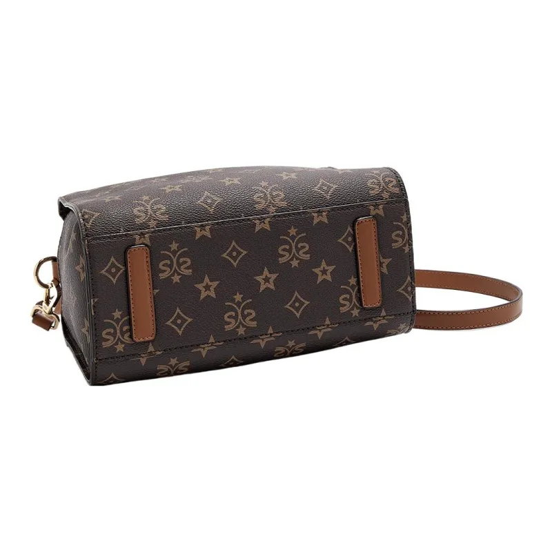 Safiya Synthetic Leather Crossbody Handbag Medium Size Women's Coffee-3
