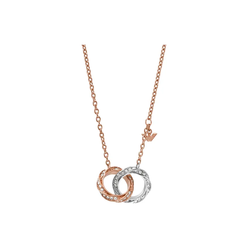 EMPORIO ARMANI Steel Necklace Collarbone Chain Women's Rose Gold-0