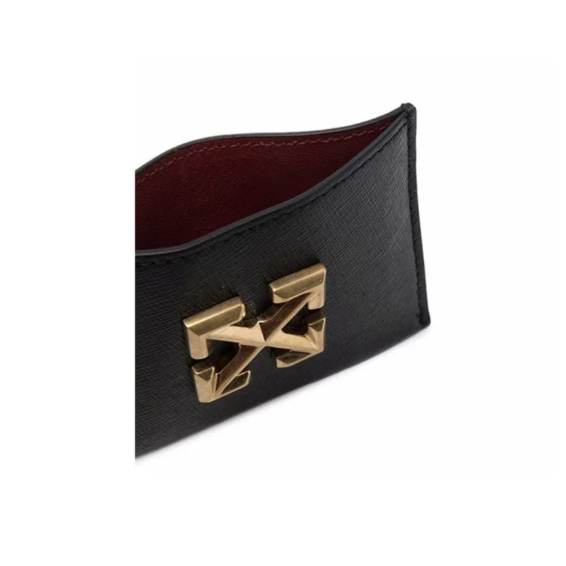 OFF WHITE Leather Wallet Regular Women's Black-2