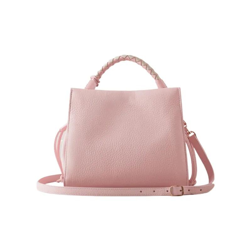 Mulberry Grained Cow Leather Shoulder Bag Crossbody Bag Handbag Women's Pink Rose-2
