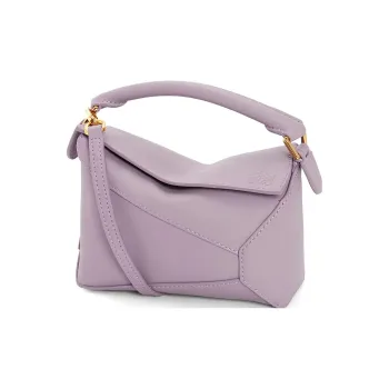 LOEWE Puzzle Cow Leather Handbag, Shoulder Bag, Crossbody Bag Mini Women's Purple
