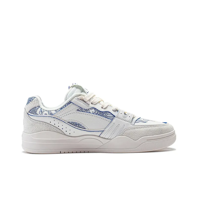 LiNing Yuebai Qingying Anti Slip Wear Resistant Low Top Casual Shoes Unisex White Blue-1