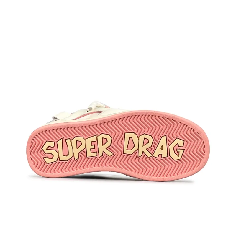 LuzaoT SUPER DRAG Durable Breathable Low Top Skateboard Shoes Women's Pink-5