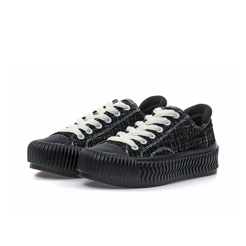 Excelsior Canvas Shoes Unisex Low Top Black/White-1