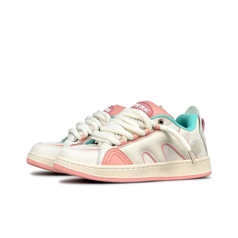 LuzaoT SUPER DRAG Durable Breathable Low Top Skateboard Shoes Women's Pink-2