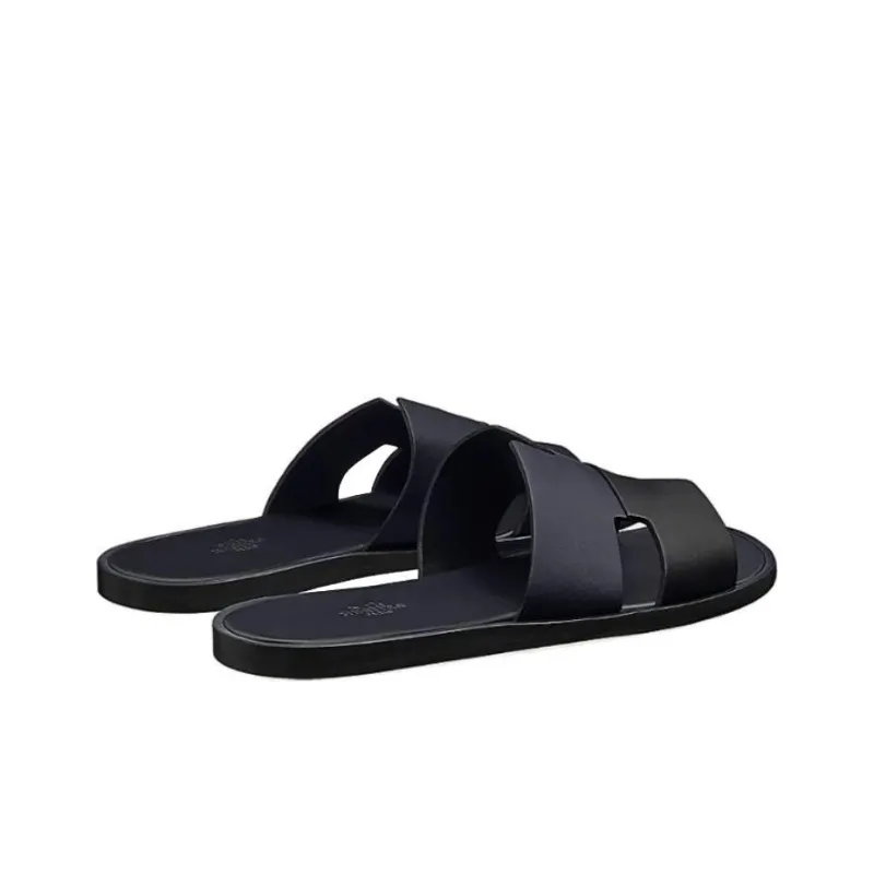 HERMES Izmir Slide Slippers Men's Black Gray Color-4