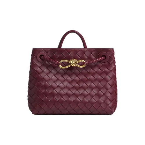 Bottega Veneta Andiamo Series Sheepskin Shoulder Bag Crossbody Bag Handbag Small Size Women's Barolo Red