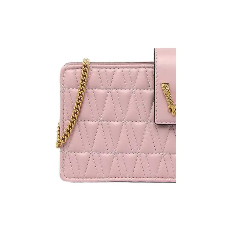 VERSACE Virtus Leather Clutch Women's Pink-2