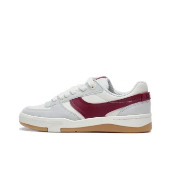 LiNing Honor 92S Cushioning Wear Resistant Low Top Skateboard Shoes Women's White Gray Red