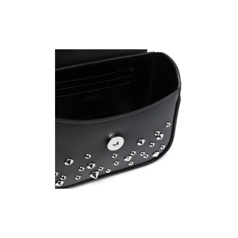 VERSACE Cow Leather Crossbody Handbags Mini Women's Black-2