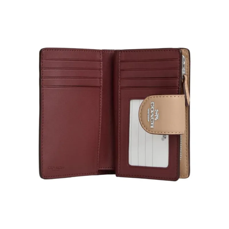 COACH Leather Coin Purse Wallet Medium Size Women's Brown-1