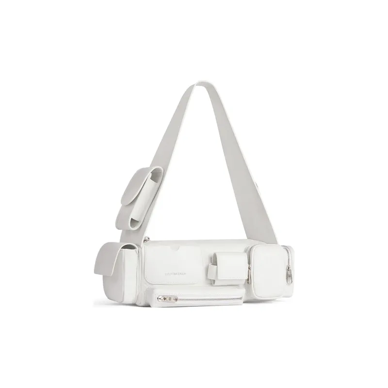Balenciaga Superbusy Lambskin Handbag Shoulder Bag Mini Women's White-1