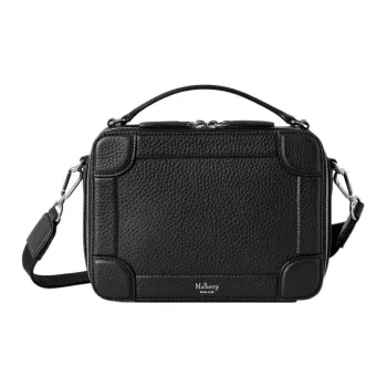 Mulberry Cow Leather Messenger Bag Handbag Shoulder Bag Crossbody Bag Regular Men's Black